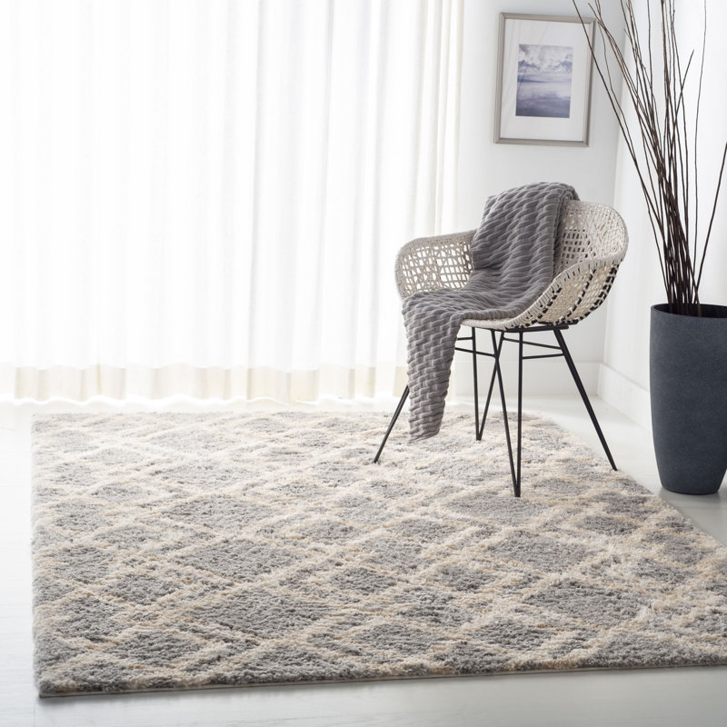 Noyes Shag 200 Performance Geometric Rug, Rectangle 5' x 7'