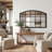 Industrial Arch Windowpane Wall Mirror, 41.3"x27.6", Metal Frame Decorative Mirror-1866673461