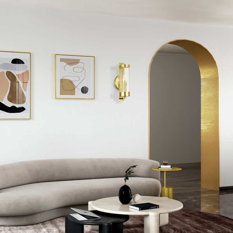 Bernd Steel Candle Wall Light, Polished Brass
