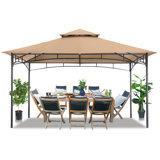 12 Ft. W x 10 Ft. D Steel Patio Gazebo The Soft Roof Gazebos