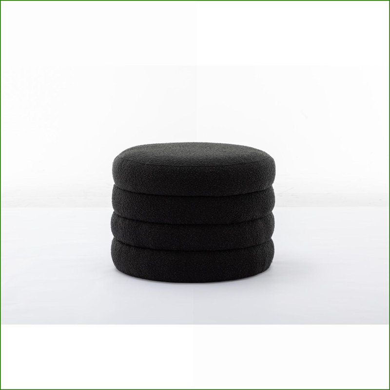 Repose-pieds avec rangement et housse réversible - sans assemblage, banc de chambre à coucher | Boucle noire, Bouclé noir