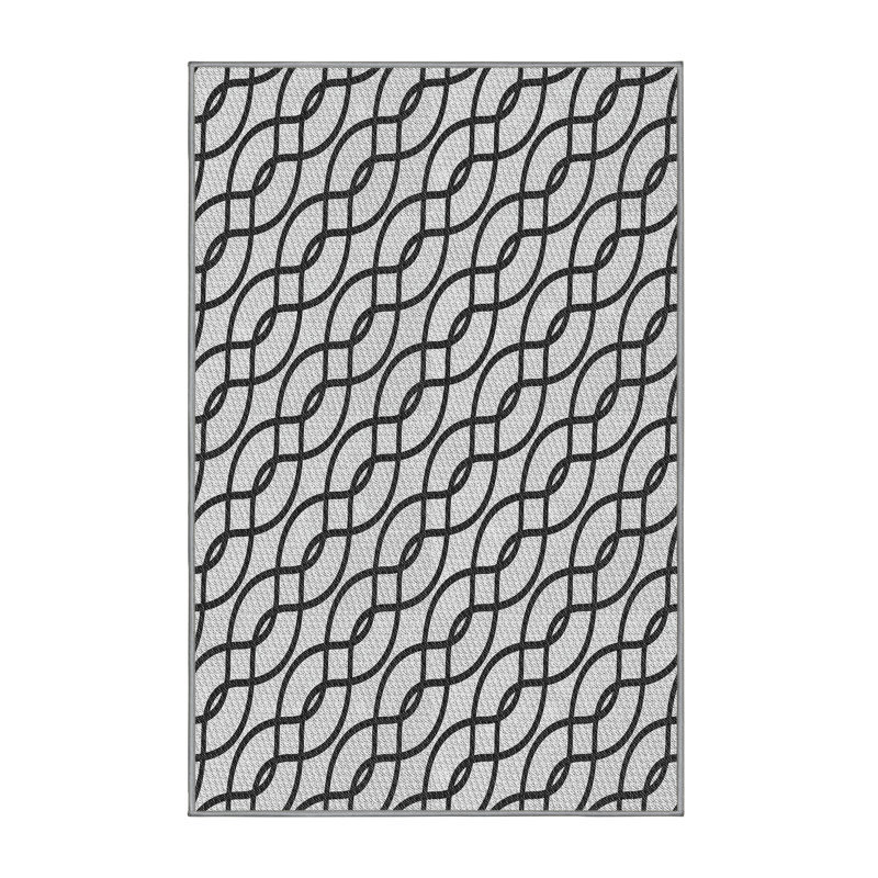 Tapis zone grise à motifs, Rectangle 5 pi x 7 pi