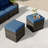 Stylish PE Wicker Square Outdoor Patio Ottoman-142130807-142130804
