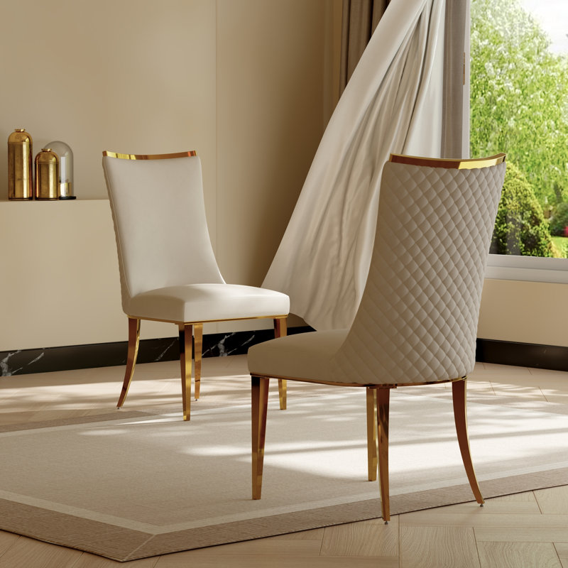 Chaise parsons capitonnée en velours, 2