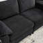 Canapé modulaire moderne en L avec rangement tout-en-un, poches d'accoudoirs de rangement latérales, console centrale avec porte-gobelet, repose-pieds avec rangement relevable, siège confortable à plusieurs places - noir