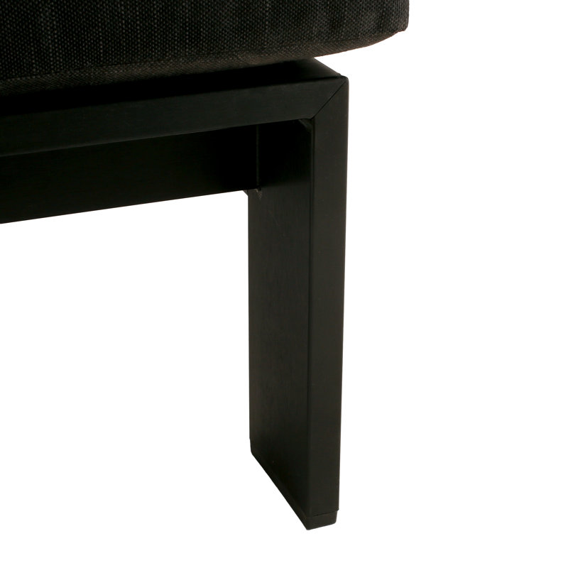  Élégante chaise d'angle en forme de V avec structure en aluminium robuste et coussins confortables moelleux, parfaite pour le patio extérieur et les sièges de jardin, noir