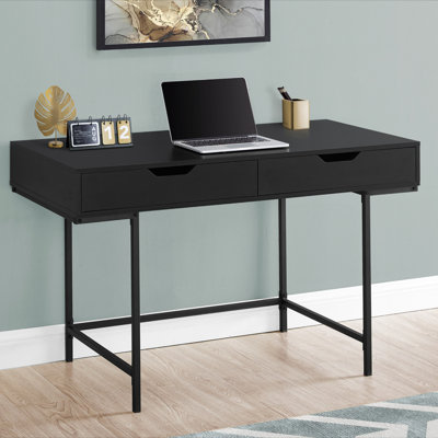 Bureau d'ordinateur, bureau personnel, ordinateur portable, tiroirs de rangement, L 48 po, travail, stratifié, métal, contemporain, moderne