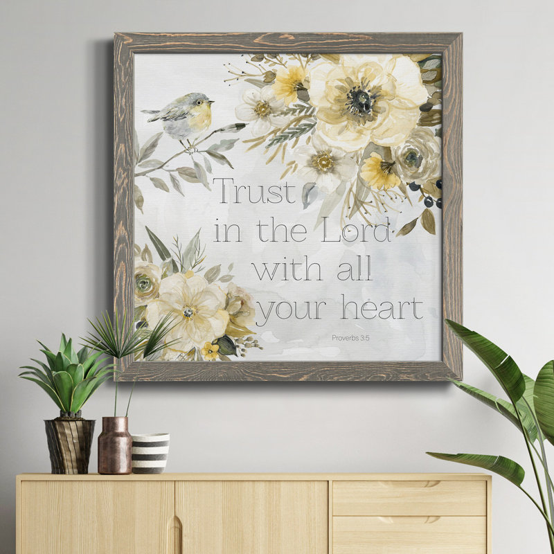 «May Flowers I», peinture sur toile encadrée, H 31,5 po x l 31,5 po x P 1,5 po, Encadré gris
