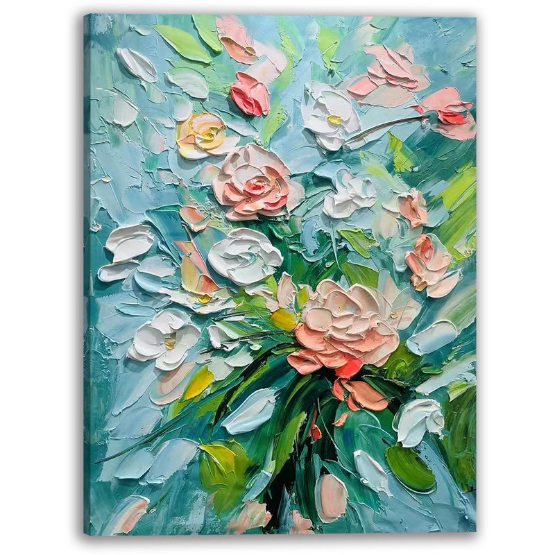 «Blooming Garden Delight», art mural sur toile tendue, H 16 po x l 12 po