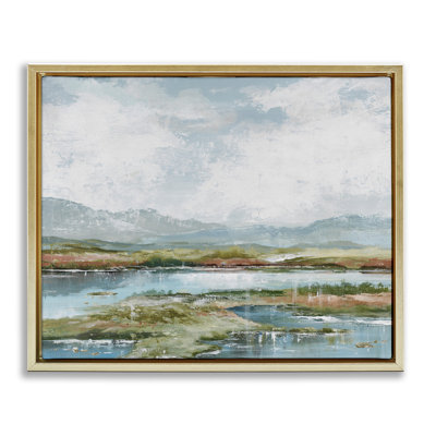 «Modern Paint Landscape», art mural encadré sur toile flottante par Max Maxx