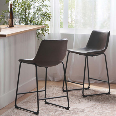 Tabourets de bar modernes simples, pour comptoirs de cuisine, salles à manger ou bars à domicile, ensemble de 2