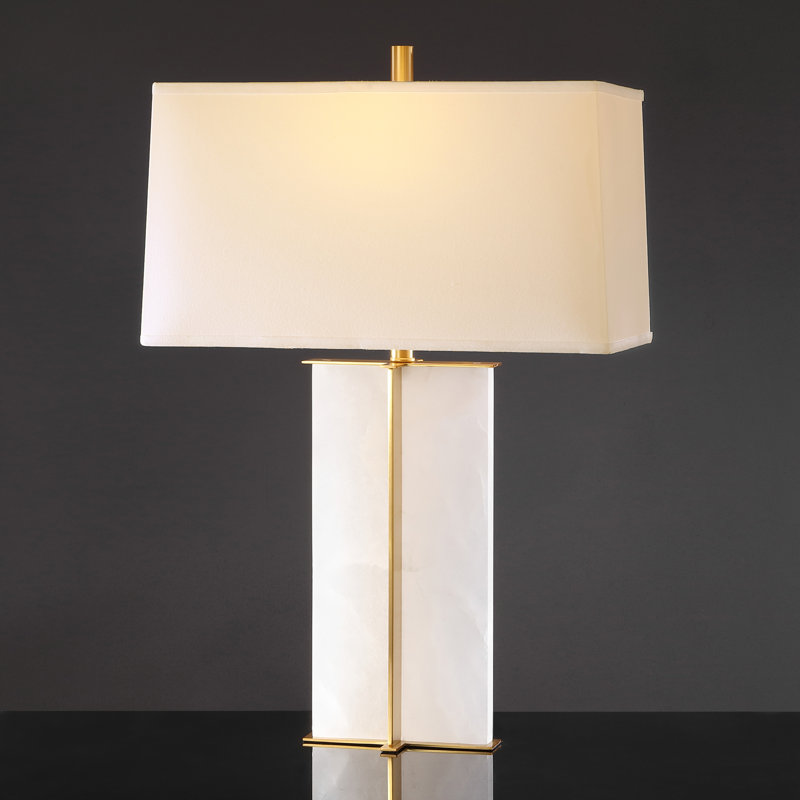 Pulcherie Table Lamp, White/Gold