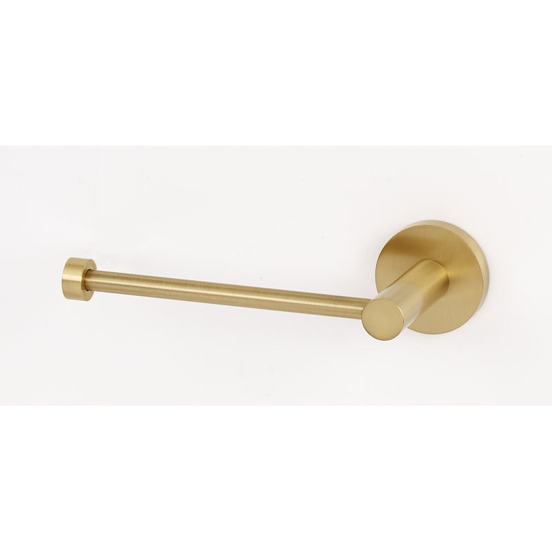 Contemporary II Single Post Wall Mount Toilet Paper Holder, Satin Brass