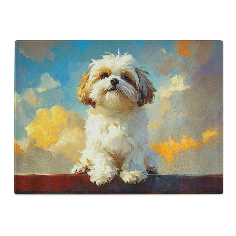 Shih Tzu Dog  Glass Chopping Board