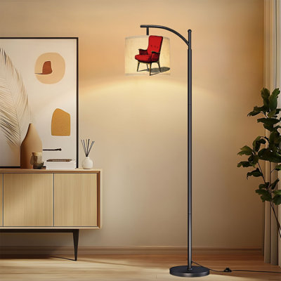 Lampe sur pied à arc avec abat-jour réglable Vintage