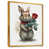 Toile avec cadre flottant or