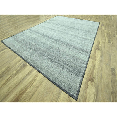 Tapis oriental noir surdimensionné de 12 pi 1 po x 15 pi 1 po en laine nouée à la main, 100% laine, oxydé et patiné avec très grandes chaînes exposées, très grand
