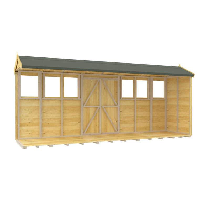 4ft x 16ft Apex Summer Shed