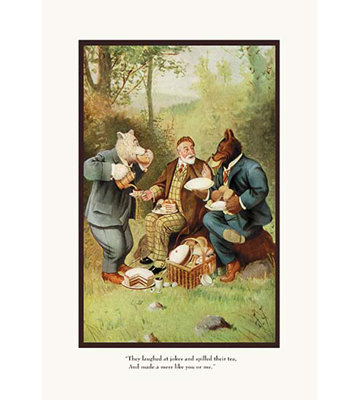 Teddy Roosevelt's Bears: Teddy B and Teddy G at a Picnic by R.K. Culver Framed Painting Print
