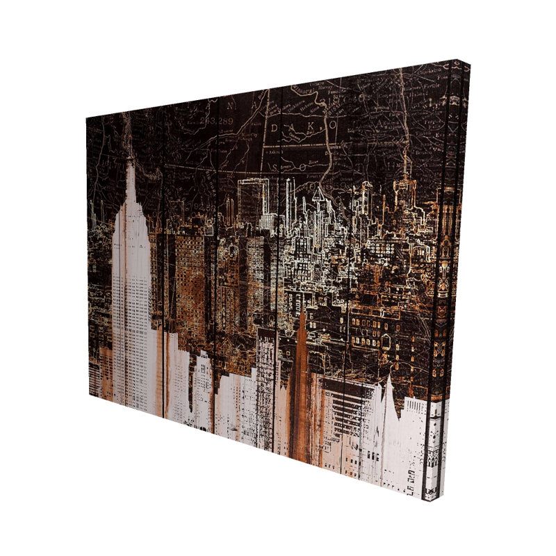 Empire City of New York - Décoration sur toile beige moderne