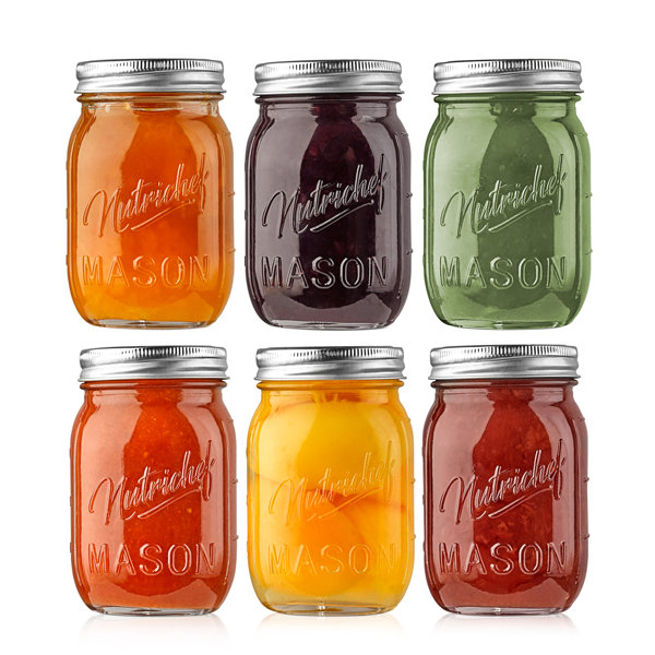 16 OZ Regular Mouth Mason Jars 6 PCS