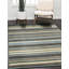 Blue Hand-Knotted Wool Horizon Stripe Geometric Modern Contemporary Carpet Rug-1086201955