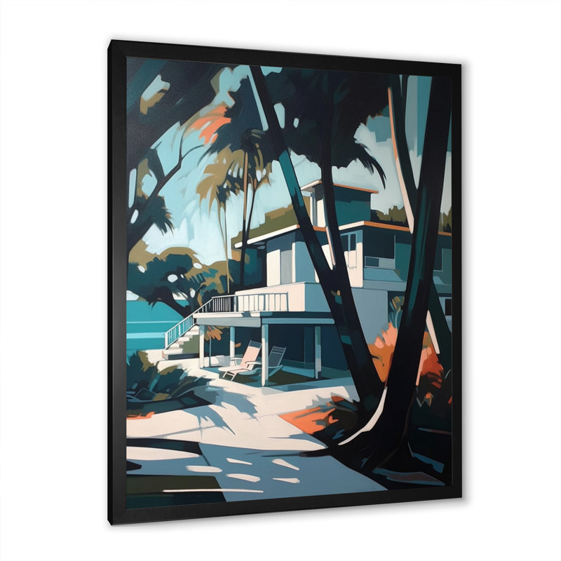 «White and Blue Cityscape Chronicles», reproduction sur toile, Cadre photo noir, H 20 po x l 12 po x P 1 po