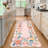 Floral Runner Rug 2x6 Washable Runner Modern Scalloped Runner Pink Runner Hallway Runner with Non Slip Backing, Low Pile Thin Runner, Indoor Foldable Printed Rug for Entryway Bathroom-514607123-514607113