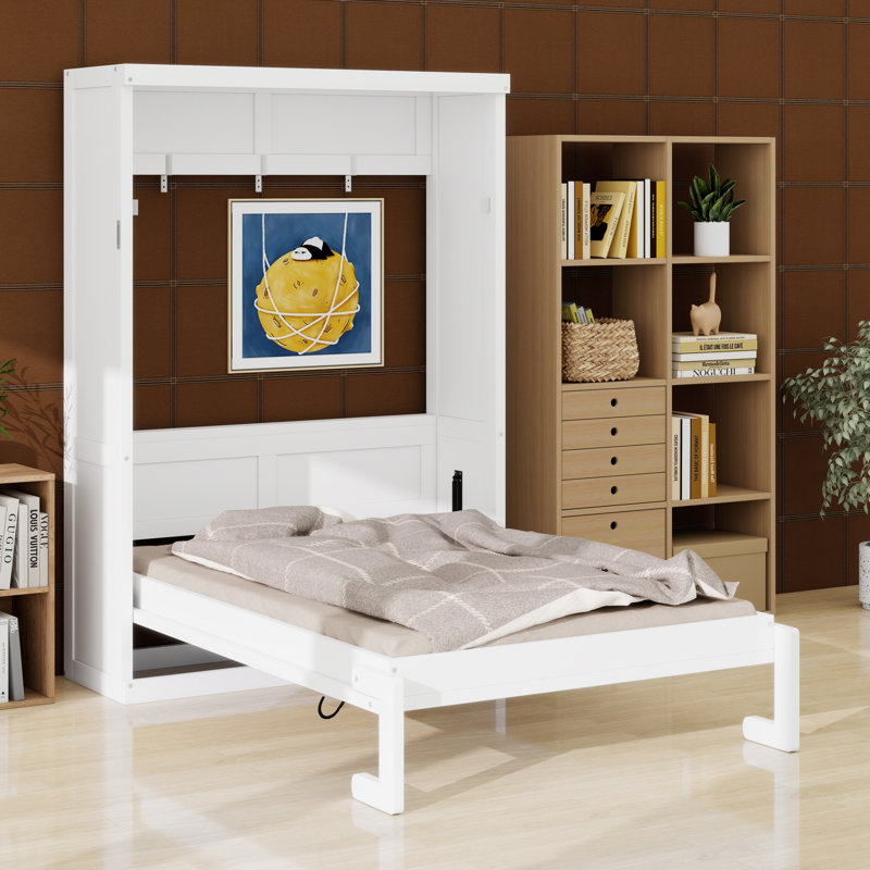 Lit escamotable peu encombrant, se plie parfaitement dans une armoire pour un usage quotidien, Simple, Blanc