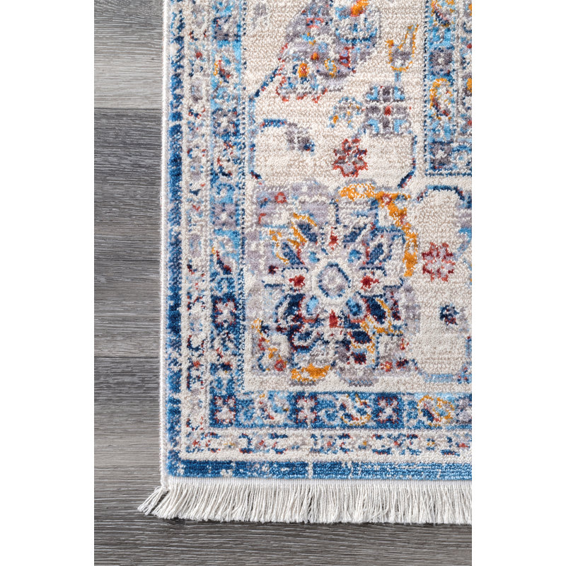 Tapis gris de style oriental Fergus, Rectangle 3 pi x 5 pi