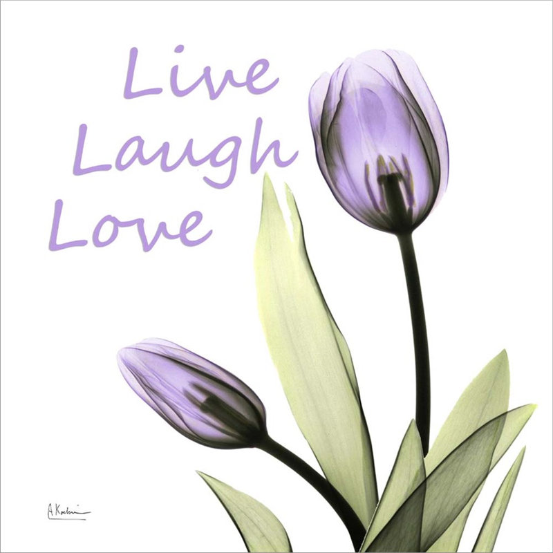 «Live Laugh Love» par Albert Koetsier, art textuel sur toile sans cadre