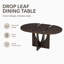 Ensemble de salle à manger rond extensible moderne de 5 pièces avec rallonge amovible de 41 cm (16,2 po), idéal pour les petits espaces.-733520082-733520083