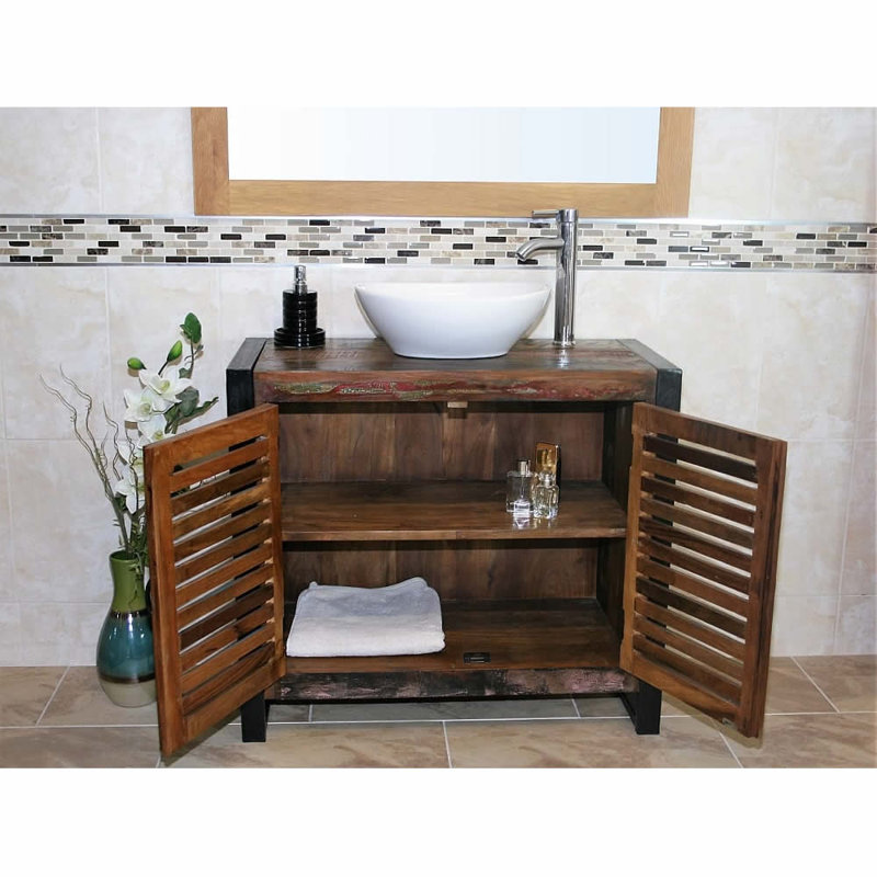Hathaway 900mm Single Bathroom Vanity with Vessel Ceramic Basin
