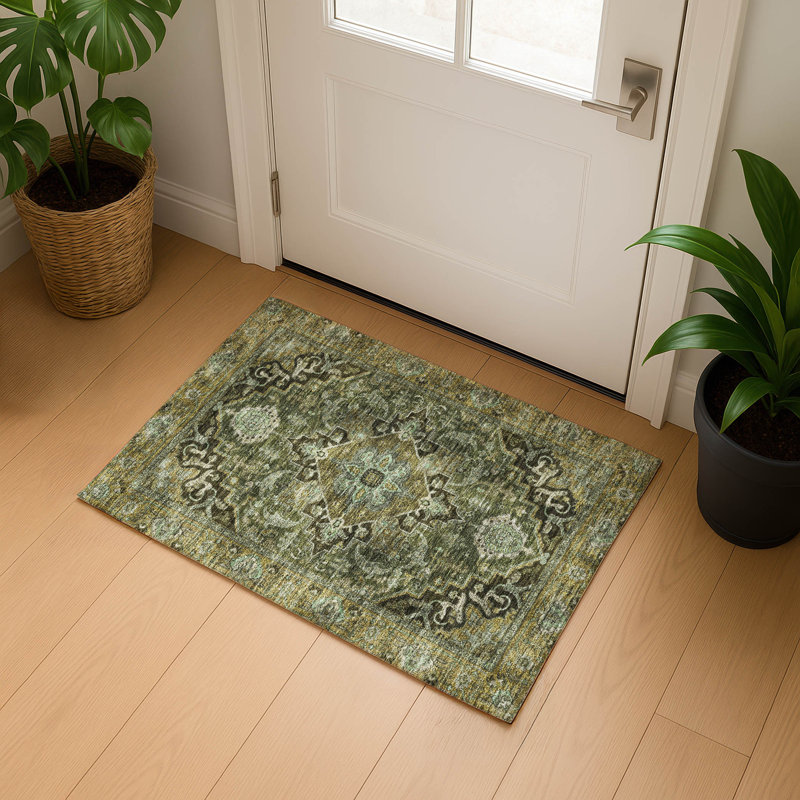 Tapis de qualité supérieure Mayfield Global, 1 pi 8 po x 2 pi 6 po, Olive