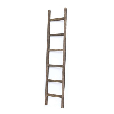 Orval  Gray Rustic Wood Ladder Shelf