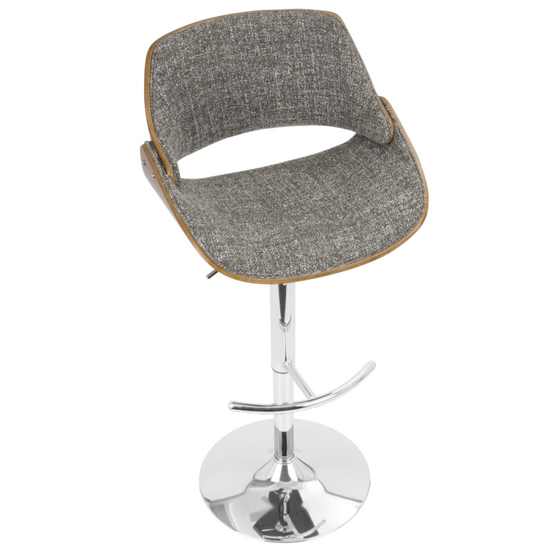 Betuel Swivel Upholstered Adjustable Height Counter Stool with Metal Frame