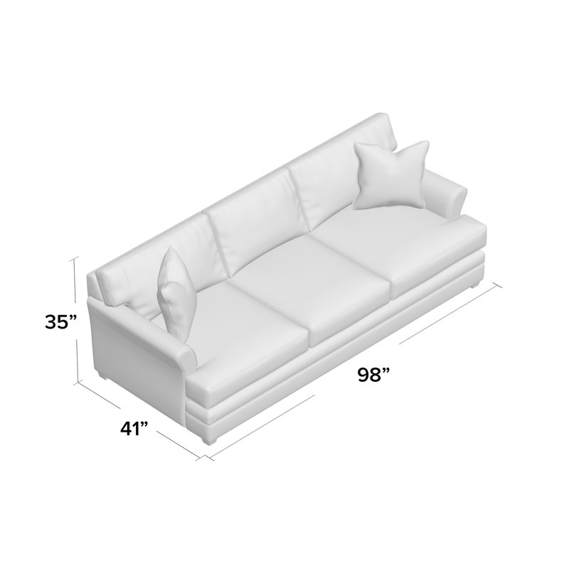 Harriss Upholstered 98'' Sofa, Conversation Linen Basketweave