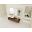 Meuble-lavabo mural 60 po avec lavabo en résine et armoire à 2 côtés, 3 tiroirs à fermeture en douceur, montage mural