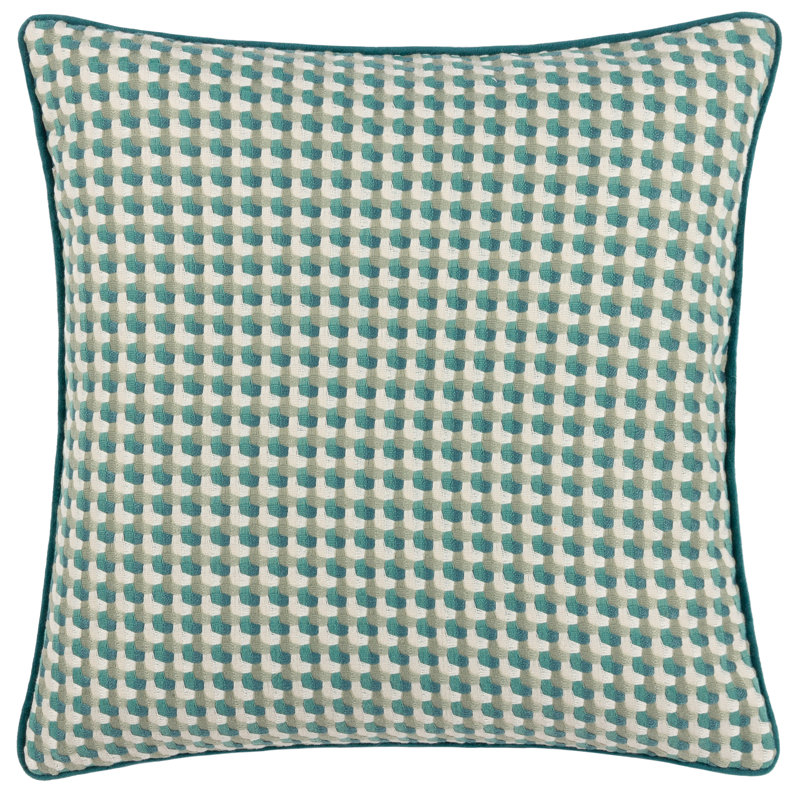 Marttel Geometric Square Throw Cushion, Green