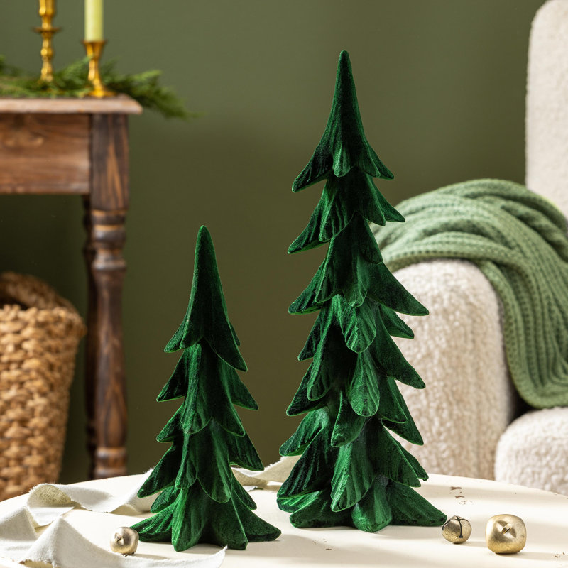 Ensemble de 2 arbres en résine Flocked