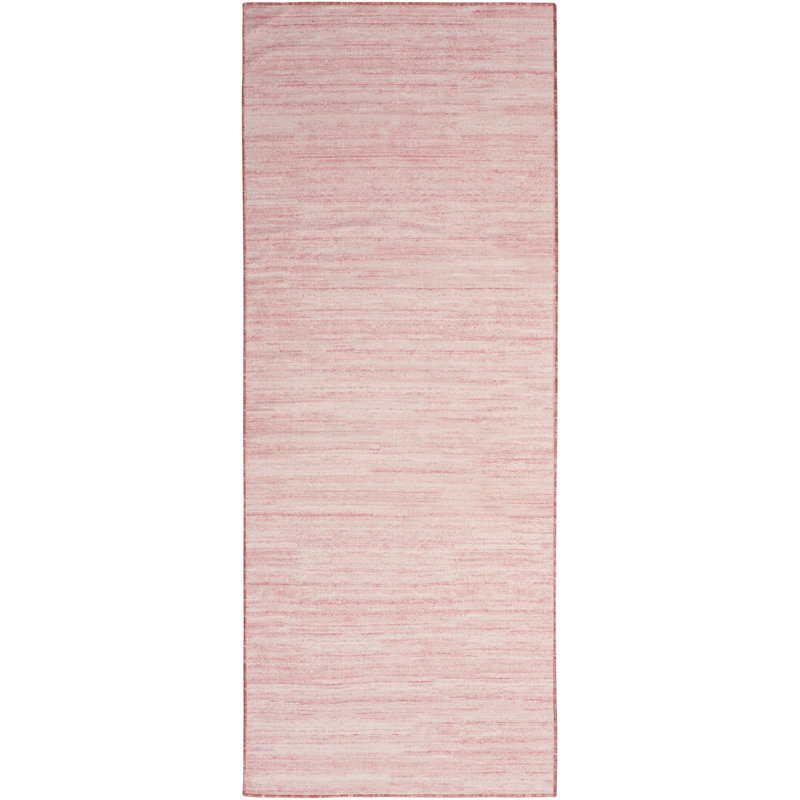 6' Pink Abstract Washable Runner Rug