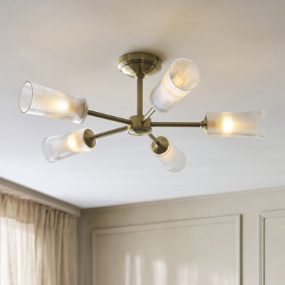 Clear Glass Semi Flush Mount