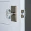 Grandeur Carré Plate Privacy with Baguette Crystal Door Knob-619642097-619642096