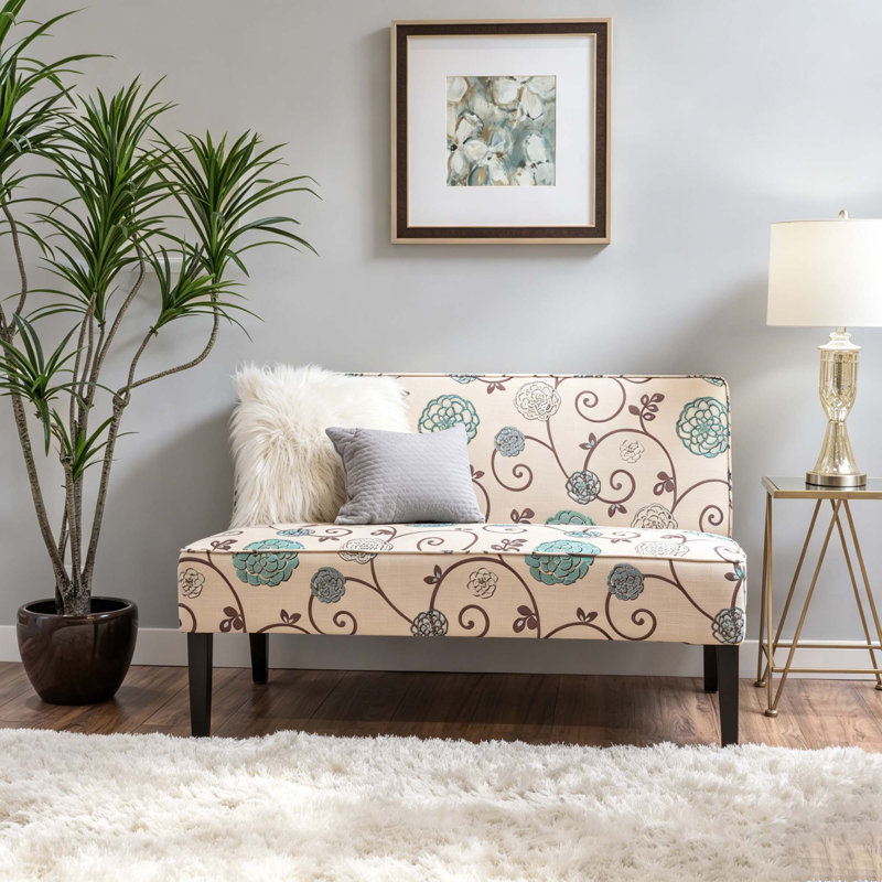 Causeuse, White/Blue Floral