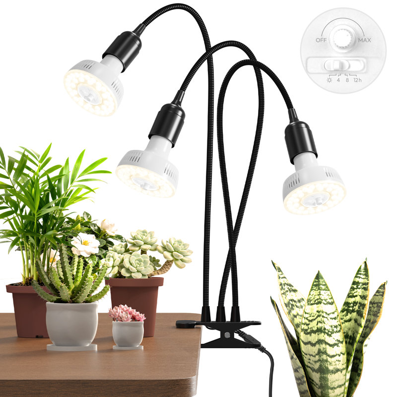 Barrina Orbgrow Og11a3 à pince pour l'éclairage des plantes d'intérieur, à spectre complet avec col-de-cygne et ampoules E26
