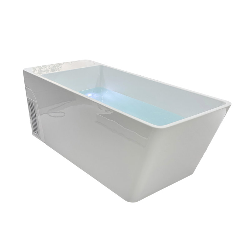 Premium Acrylic Ice Bath Tub With Chiller – Cold Plunge Tub For Recovery Therapy, And Home Wellness Durable White One-piece Design