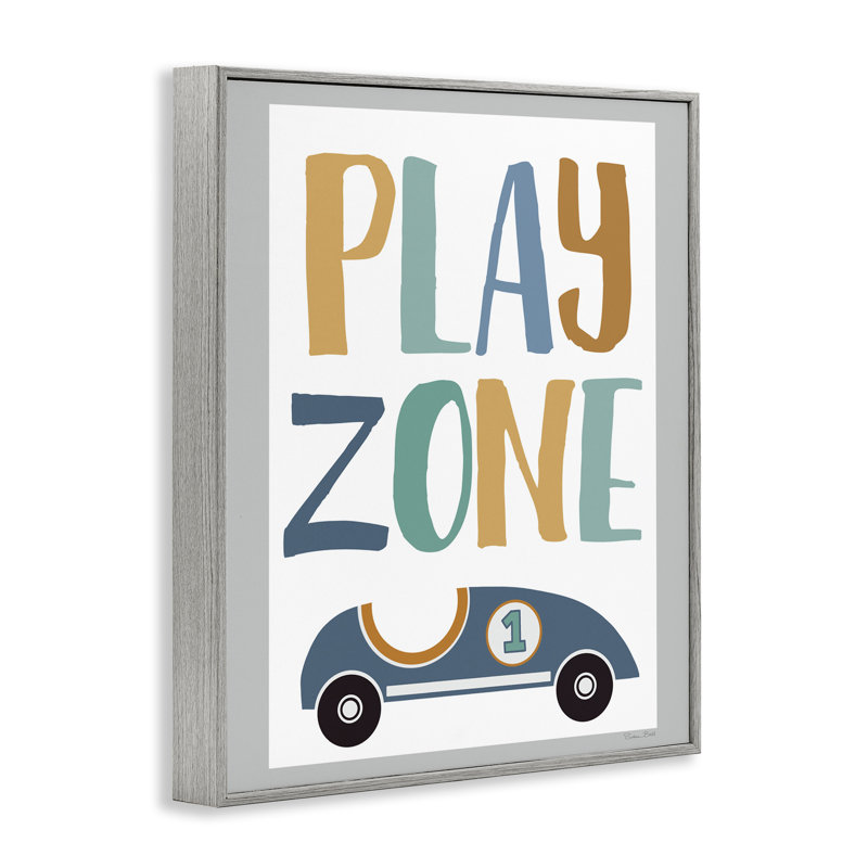Giclée encadrée Play Zone Racecar, design par Susan Ball, Estampe numérique Farmhouse, H 30 po x l 24 po
