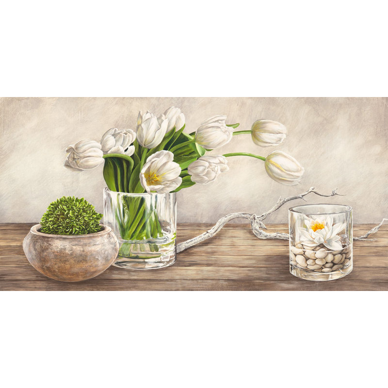 Arrangement With Tulips by Remy Dellal - Wrapped Canvas Print, 50cm H x 100cm W x 4cm D