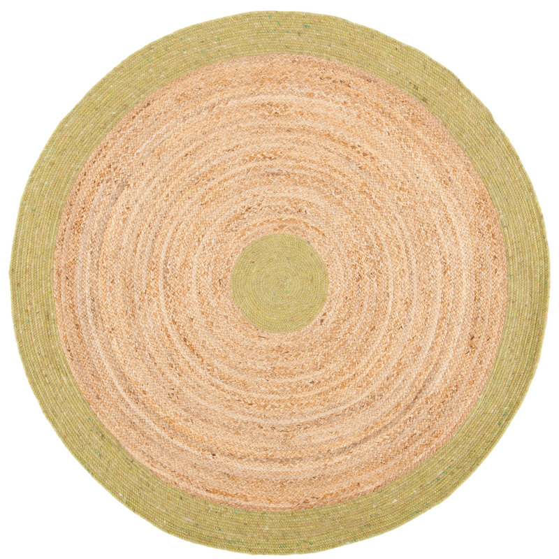 Tapis en jute / laine / coton tissé à la main Chamness, Rond 6 pi