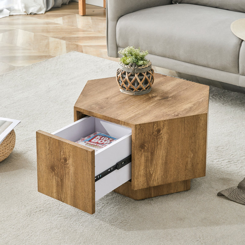 Hexagonal Coffee Table With Drawers